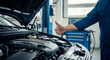 © ณภัทร วงค์มาวิวัฒน์ - The Mechanic's Approval: A mechanic's thumb up symbolizes automotive servicing and satisfaction, with the car's engine exposed, showcasing precision and mechanical expertise.