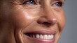 © Marina - Close-up of Smiling Mature Woman with Skin Texture and Wrinkles