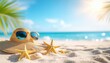© MODERNARTWatChaRaWit - Relaxing day at the beach with sunglasses and starfish tropical shoreline nature scene bright sunshine close-up perspective summer vibes for ultimate relaxation