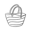 © Kate's Arts - Woven basket with handles in simple outline style