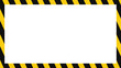 © Orvix - Hazard warning frame background vector. Yellow black diagonal stripe border design. Industrial safety caution layout. Empty center template for notices, posters and web design