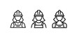 © MstPoliAkther - Construction worker woman icons set vector illustration bust professional female engineer characters wearing safety hard hat and overalls pictogram collection
