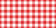 © Elena Pimukova - Red gingham fabric seamless pattern. Cute check plaid. Picnic kitchen tablecloth texture. Gingham square vintage texture. Vector illustration isolated on white background.