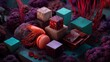 © Juan - Gourmet ingredients and exotic cubes for food product branding or creative culinary photography with luxurious color rich moody artistic vibe