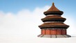 © Tawee - Pixel Art Depiction of a Traditional Three Tiered Chinese Temple with Orange Roof