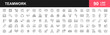 © Vlad - Teamwork icon set. Collection of line icons related to teamwork, management, business, collaboration, partnership, cooperation. Editable stroke. Business team working together symbol. Vector
