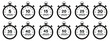 © Iconpro333  - Collection of stopwatch icons with different time intervals from 5 to 60 minutes