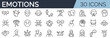 © SkyLine - Set of 30 outline icons related to emotions. Linear icon collection. Editable stroke. Vector illustration