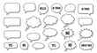 © Rafia - Set of Hand Drawn Comic Speech and Thought Bubbles Vector with Text and Drop Shadow isolated PNG with Transparent Background