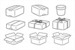 © matahari - Diverse Set of Packaging Containers, Gift Boxes, and Storage Cartons Vector Art
