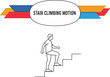 © Muhammad - Black outline vector of human stair climbing motion exercise