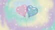 © Awais - Pastel heart balloons floating in whimsical sparkling background
