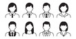 © MSTALIMA - Collection of eight outlined business people avatars, male and female user profile icons, vector