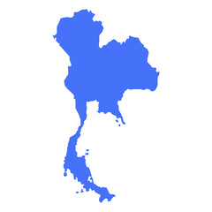 Naklejka na meble Blue solid map of Thailand on a white background