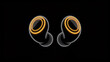 © Sourov943 - A striking image showcases a pair of sleek modern wireless earbuds against a dark background