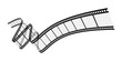 © Mariia - Transparent curved film strip isolated on white background. Wavy movie reel in perspective. Vector illustration