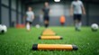 © Alex Pios - Soccer players training agility speed drills indoor fitness exercise workout sports academy