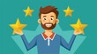 © Hn - A cheerful digital illustration of a young man holding golden stars in both hands, symbolizing success and achievement. The vibrant colors and fun design emphasize the positive message of excellence