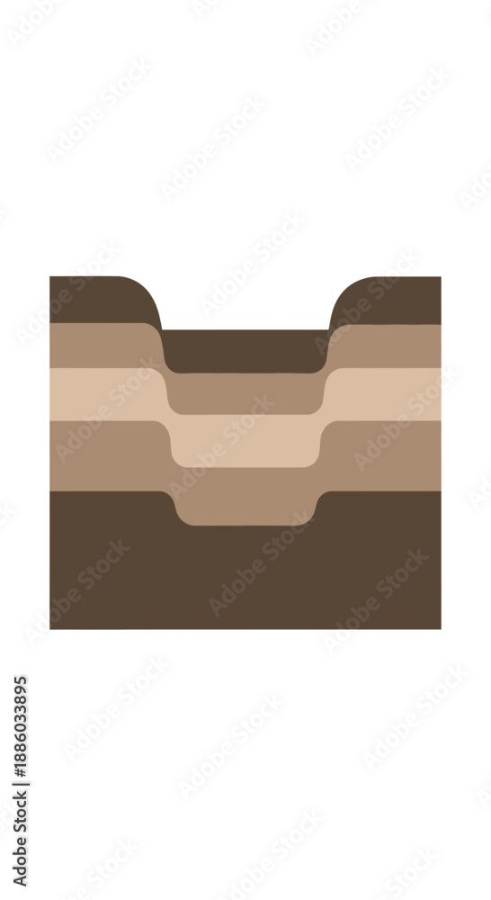 Cross Section Of Layered Earth Strata Showing Subterranean Soil ...