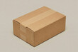 © Andika - Isometric high angle view of a closed rectangular cardboard shipping box sealed with wide paper tape