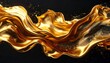 © estehgelas - Shimmering golden fabric flows against a dark backdrop, with glints of gold dust scattering around the cloth