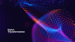 © Oleg - Futuristic Digital Data Visualization With Glowing Particle Wave And Technology Concept For AI, Network, And Innovation. Digital Connections. Vector Illustration.
