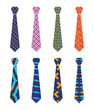 © Afi Design  - Vector of eight types of ties with a br design