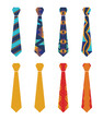 © Afi Design  - Vector of eight types of ties with a br design