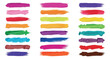 © Oksi - Colorful painted elements set featuring various vibrant brushstroke textures for artistic design projects