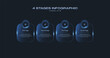 © semurup - Dark Tech Infographic Template with Icons and Gradient Diagram, 4 Step Vector Workflow Layout for Presentations, Banners, Flowcharts, Business Reports, UI Design Assets, Modern Digital Style Pack Pro