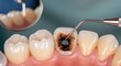 © tafazzal - Dental tool cleaning tooth cavity