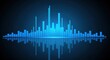 © Colocation Point - Audio waveform visualization with blue peaks and reflections on dark background