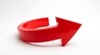 © PixelVault Studios - Red arrow in circular motion with glossy finish on white background for business direction