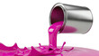 © maylinggawhimasirga - Pink paint pouring from a metal can creating splashes