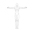 © arfanah02 - Simple outline of a human body with arms outstretched showing the skeletal structure
