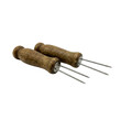© FYN ART - Pair Of Vintage Wood Handled Ice Picks With Metal Prongs On Black Background