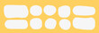 © Tatiana - Dialog box frames collection. Set of organic blobs, deform shapes or promo tags. Vector fluid forms on orange background