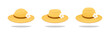 © Maman - Cute straw spring hat with flower vector isolated on white background.