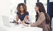© JamDay/peopleimages.com - Reading, research and women with tablet, meeting and risk assessment with financial analysis or info. Investment bankers, online and people with tech for company review, collaboration and discussion