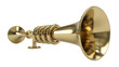 © Emilija - Golden brass bugle isolated PNG, vintage musical instrument for fanfare and announcements on transparent background