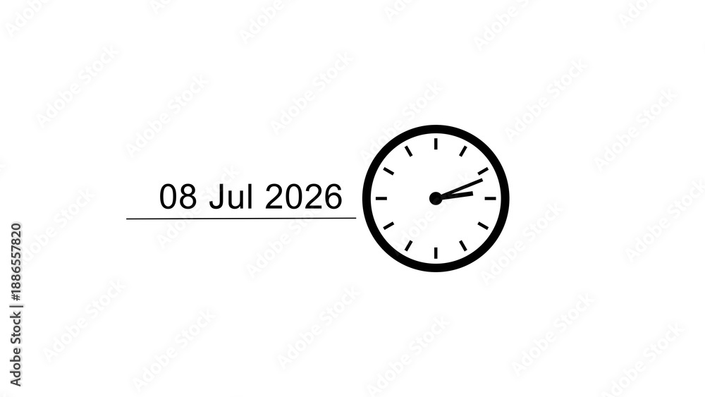 Calendar countdown clock icon illustration. Time and date clock. 