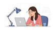 © Syamil Studio - Stressed businesswoman suffering burnout and anxiety while working on a laptop at the office desk. Overwhelmed office worker under deadline pressure.