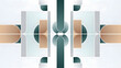© AynunNaher - Symmetrical geometric abstract composition with teal brown and beige elements
