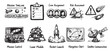 © Bogdan - Black and white hand-drawn illustration depicting space exploration icons, including rocket launch, mission control, lunar module, and other space elements.