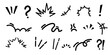 © Elena - Hand drawn comic doodle symbols set with expressions movement doodle