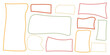 © Elena - Hand drawn outline label shapes wavy organic rectangle collection