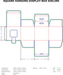 © KRISNA4132 - A technical diagram of a square hanging display box dieline