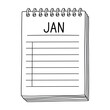 © Mijan  - January page on a spiral notebook