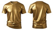 © sujan - Shiny gold t-shirt front and back view isolated on transparent background