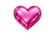 © PNG Kingdom  - Pink metallic heart, 3d rendering symbol of love, romance, passion, and valentine's day, transparent background